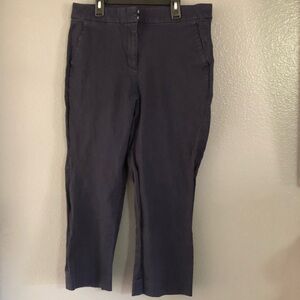 J. Crew Kate Straight-leg Pant Navy Blue. GUC. Size 12 petite.